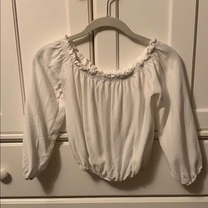 Brandy White Off The Shoulder Shirt